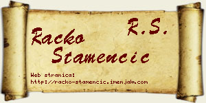 Racko Stamenčić vizit kartica